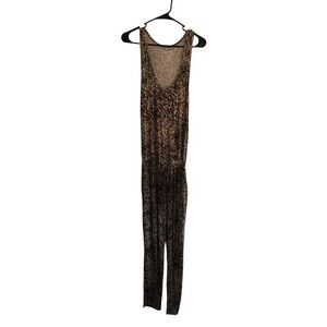 Sofia Vergara Romper Women's Size Small Brown Leopard Print Stretch Sofia Jeans